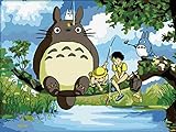 Diy oil painting, paint by number kit- My Neighbor Totoro 1620 inch.