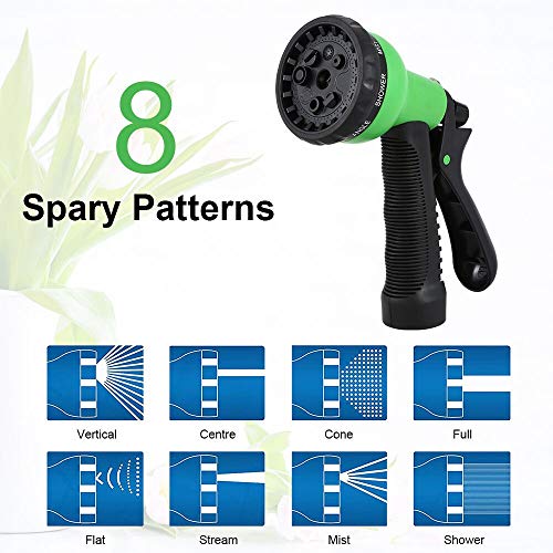 OKWINT 50 FT Garden Hose Expandable Water Hose with Double Latex Core, 3/4 Solid Brass Fittings, Durable Outdoor Gardening Flexible Hose for Yard, 8-Mode High Pressure Spray Nozzles