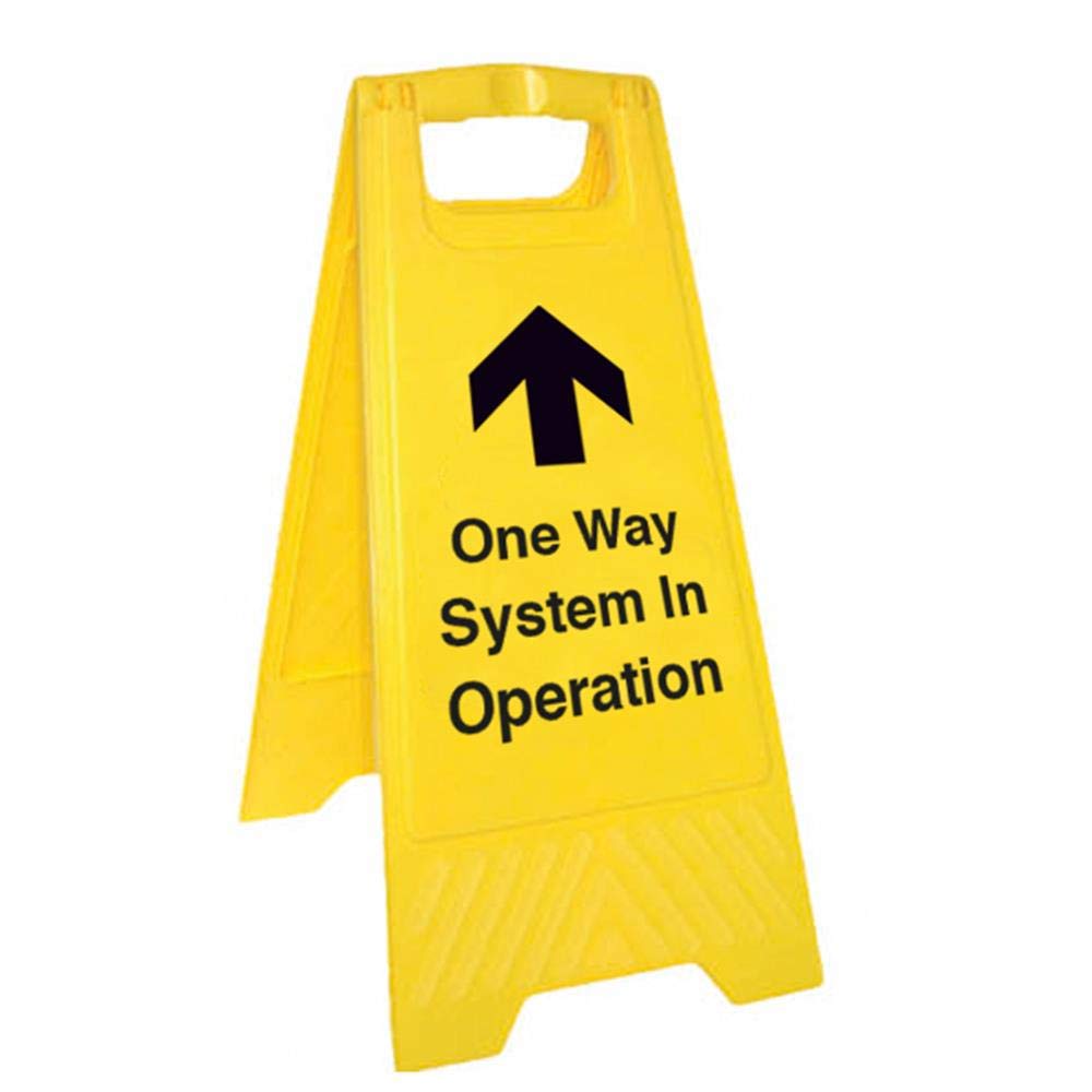 V Safety One Way System in Operation - Double Sided Floor Sign