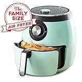 Dash DFAF455GBAQ01 Deluxe Electric Air Fryer + Oven Cooker with Temperature Control, Non Stick Fry Basket, Recipe Guide + Auto Shut Off Feature, 6 qt, Aqua