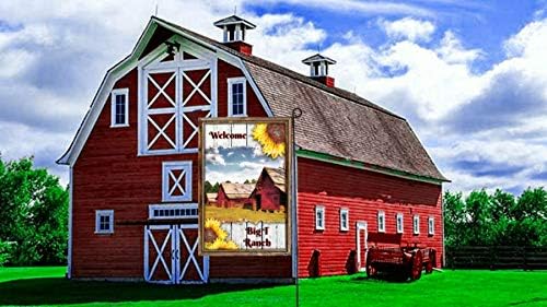 Farm Barn Backyard Flag, Personalised with Any Textual content, Backyard Flag, Identify Backyard Flag, Farm Candy Farm, Farm Yard Flag, Yard Ornament, Ranch