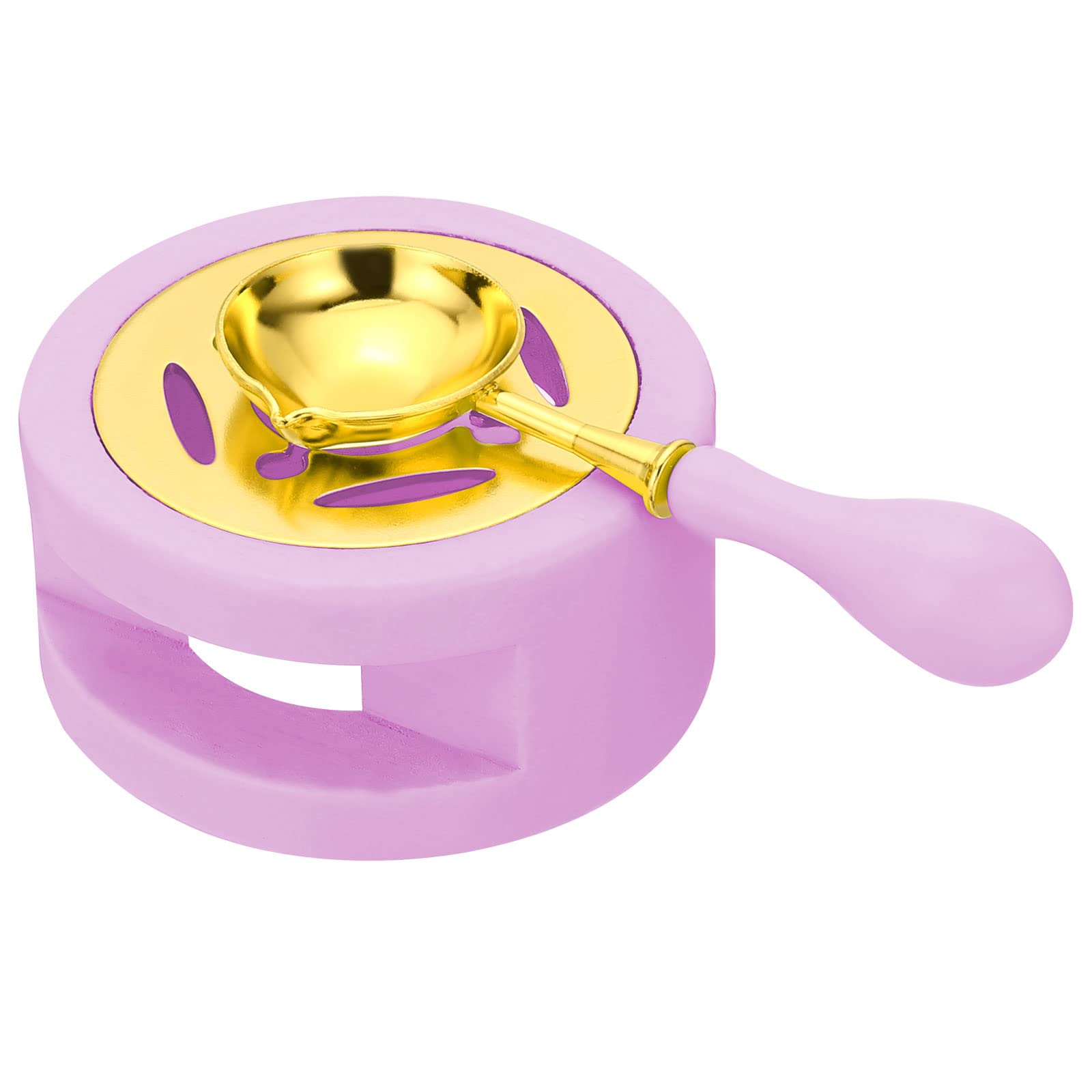 PATIKIL Wax Seal Kit, Wax Seal Warmer with Melting Spoon Retro Melt Stove Pot Furnace Tool for Wax Sealing Beads Stamp Letter Envelope, Purple