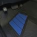 PolyCloth Sport Seat Covers Rubber Floor Mats & Steering Wheel Cover for Auto Car SUV Truck - Two Tone Black & Blue