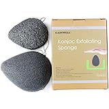Natural KONJAC Facial Sponges for Face Exfoliating, Acne Removal, Deep Cleansing - 2 pack 100% Pure Natural Puff Sponges - GAINWELL