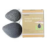 Natural KONJAC Facial Sponges for Face Exfoliating, Acne Removal, Deep Cleansing - 2 pack 100% Pure Natural Puff Sponges – GAINWELL