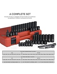 Neiko Master   Juego de enchufes de impacto con adaptadores