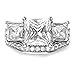 Sz 8 Sterling Silver 3 Carat Princess Cut Cubic Zirconia CZ Wedding Engagement Ring Set