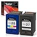 Valuetoner Remanufactured Ink Cartridge Replacement for HP 27 & 28 C9323FN C8727AN C8728AN for Deskjet 3320 3420 3425 3520 3535 3550 3650 3740 3744 3840 5145 5150 (1 Black, 1 Tri-Color, 2 Pack)