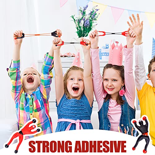 AMOR PRESENT 42PCS Wall Climbing Ninjas, Ninja Toys with DIY Stickers Sticky Rolling Men Stretchy Climbers Window Crawlers for Kids Party Favor Novel Toys