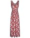 OUGES Women's V-Neck Pattern Pocket Maxi Long Dress(Floral-10,M)