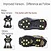 Wistar Hiking Cleats Ice Grippers Traction Ice Cleat and Tread Grip for Snow & Ice Black Rubber Spike Shoes and Boots