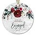 DIGIBUDDHA Modern Farmhouse Engagement Ornament First 1st Christmas Engaged Gift for Couple Bride & Groom to Be Rustic Ceramic Keepsake Present 3