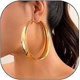 Chunky Gold Hoop Earrings Big Large Thick Hoops Earrings Statement Hoop Dangle Earring for Women Trendy Jewelry Gift