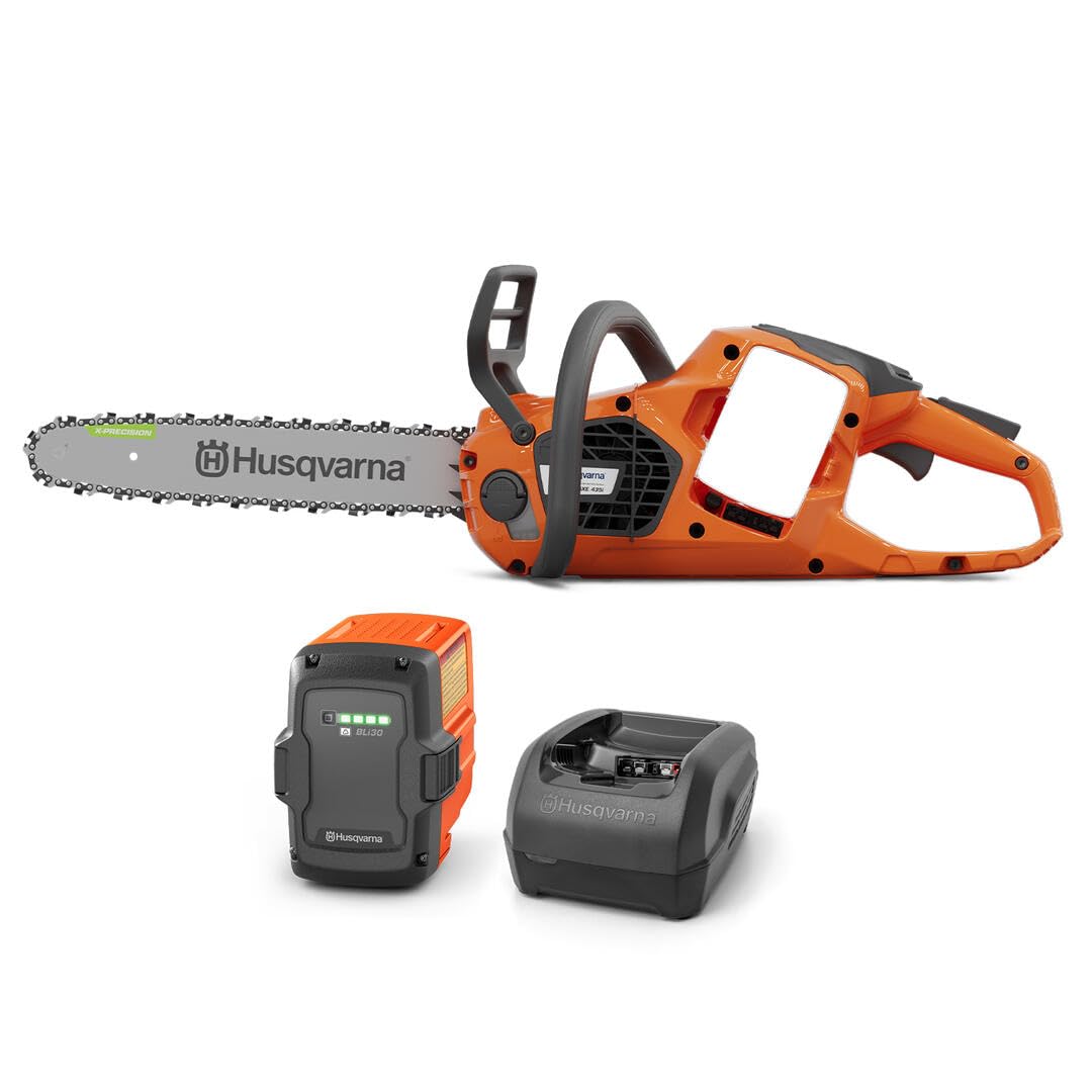 Husqvarna 435i Battery Chainsaw, 16-Inch Cordless Electric Chainsaw with Battery and Charger Included