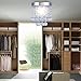 Chandelier Crystal Lighting,Modern Flush Mount Crystal Ceiling Light Fixture,Rain Drop Pendant Ceiling Lamp for Hallway,Dining Room,Bedroom,H7.3 X W7.9