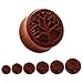 KUBOOZ Life Tree Pattern Classic Wood Ear Plugs Natural Red Sandalwood Hand Carved Ear Piercing 10-25mm