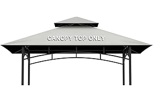IHEQARD 5' x 8' Grill Gazebo Replacement Canopy Roof Only,Waterproof Double Tiered Shelter Cover,Outdoor BBQ Gazebo Canopy Top Fit for Model L-GG001PST-F