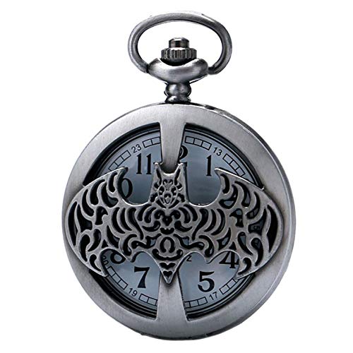 CokinkiDs Batman Pocket Watch for Kids Boys Batman Theme Necklace Pendant Fob Watches Xmas Gift