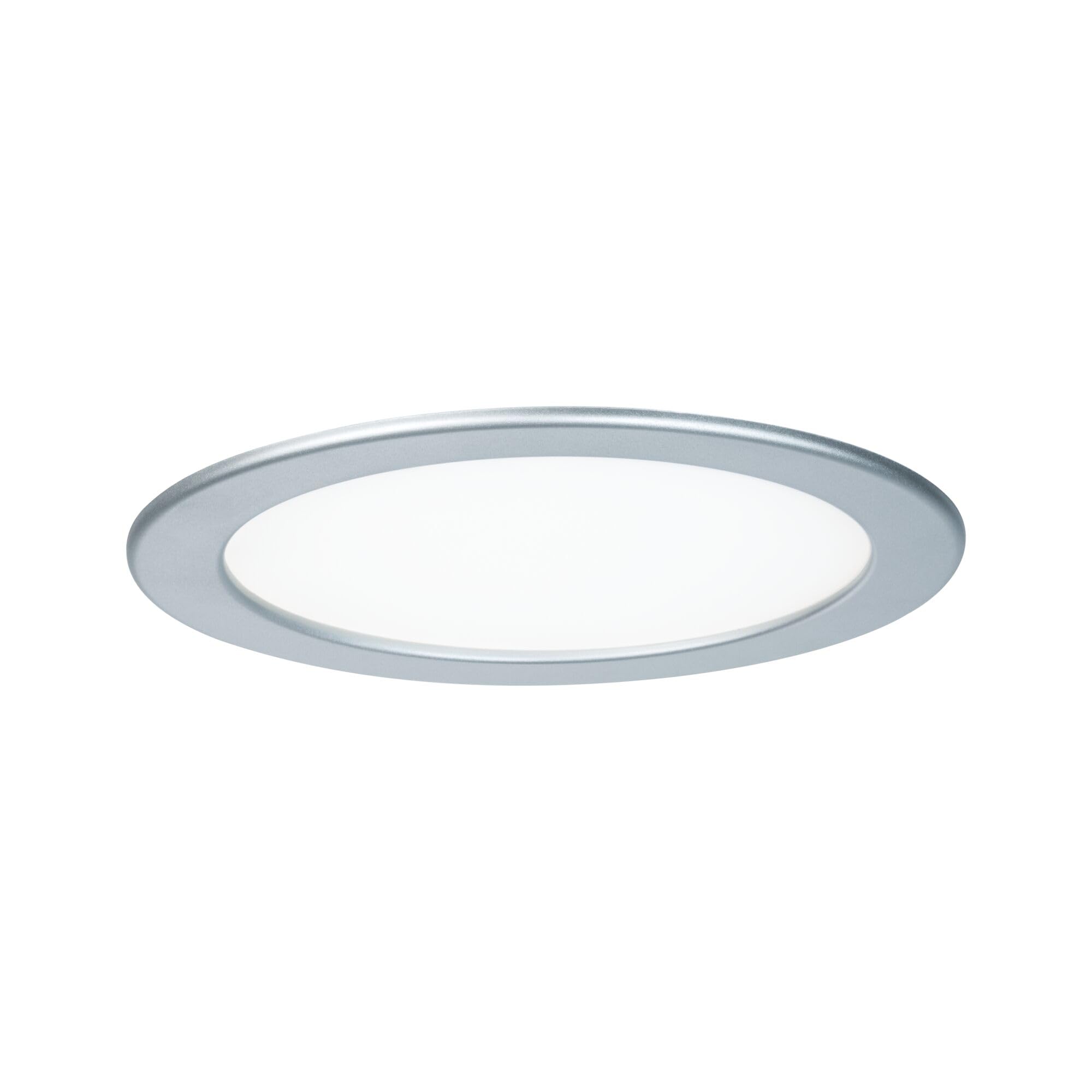 Paulmann 92072 Recessed Panel Round Ceiling Light 18 W Light 4000 K Neutral White LED Panel Chrome Matt IP44 Splashproof Includes Light Bulb Recessed Light Plastic 18 W