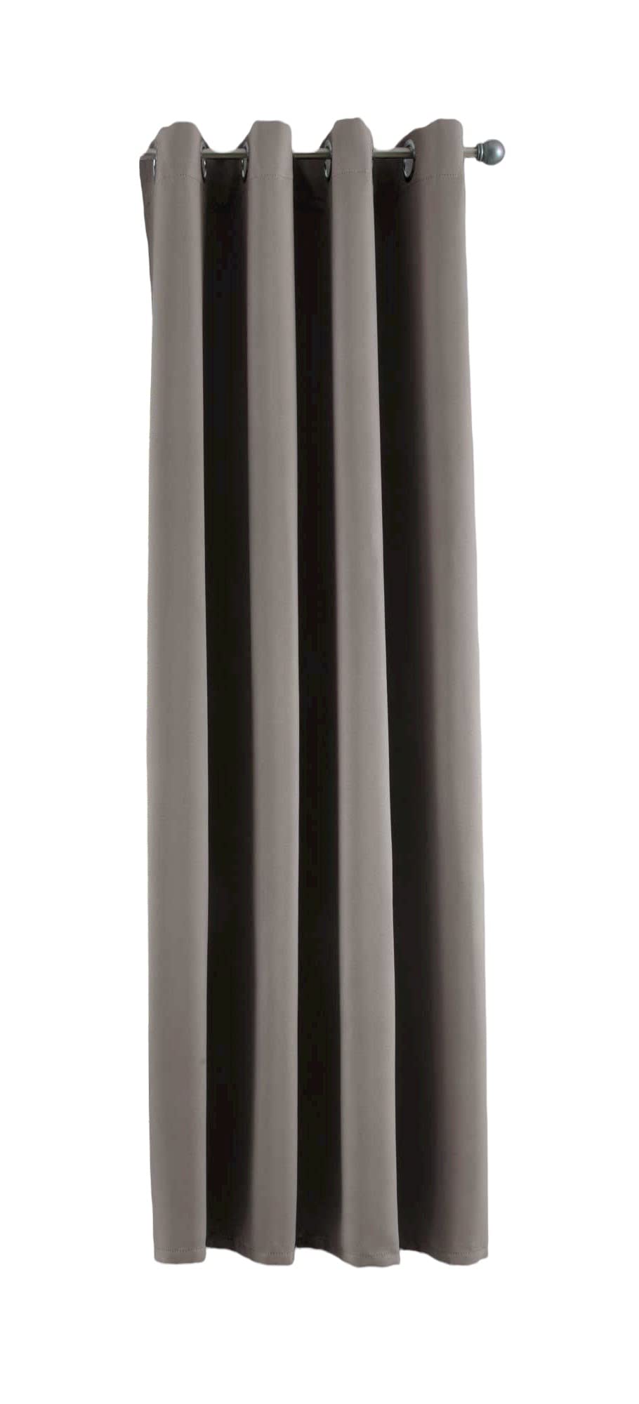 Gardinenbox Curtain Opaque NewYork Taupe H x W 160 x 140 cm Pack of 1 Thermal Blackout Curtain Eyelets Sound-Absorbing Oeko-Tex UV Protection Tie Backs 201920600