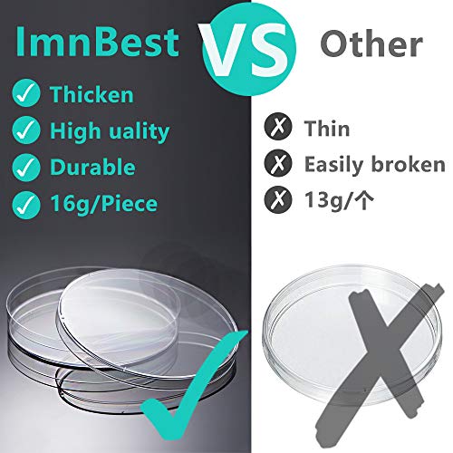 30 PCS Petri Dish Set with Lids - 90mm x 15mm - Vented - Plastic, Sterile Petri Dishes with 30 Plastic Transfer Pipettes (3mm) - Perfect Kit for School Science Fair Project and Party