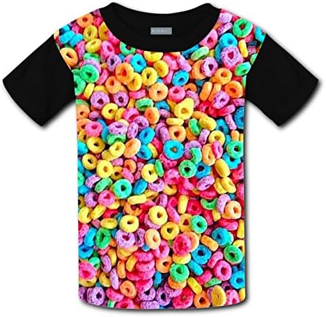 Gum Candy Loops Colorful T-shirts Tee Shirt for Kids Tops Costume Round Black XL