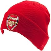 Arsenal FC Unisex Adults TU Crest Knitted Hat (One Size) (Red)