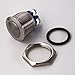 Momentary Push Button Switch, URTONE UR162, 1NO SPST DC 30V AC 220V 3A Stainless Steel Metal Shell Suitable for 16mm 5/8