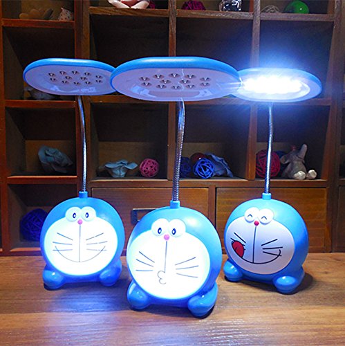 LIGHTER HOUSE Doraemon 2-in-1 Plastic Mini Double LED Rechargeable Light (Blue, 8x8x12cm)