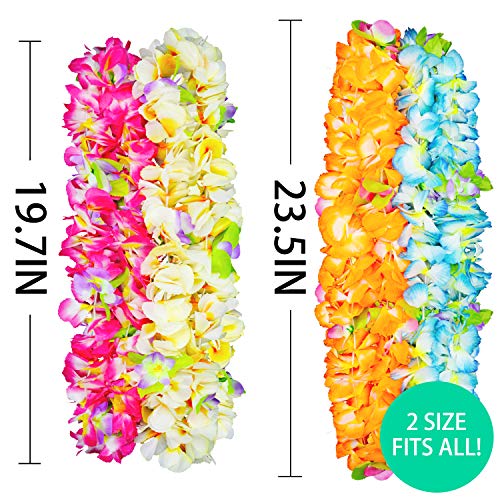 BOSHENG Hawaiian Leis Thickened Dance Garland Flower Leis for Party Favor Hula Hawaiian Dance,Tropical Hawaiian Luau Leis 4 Count