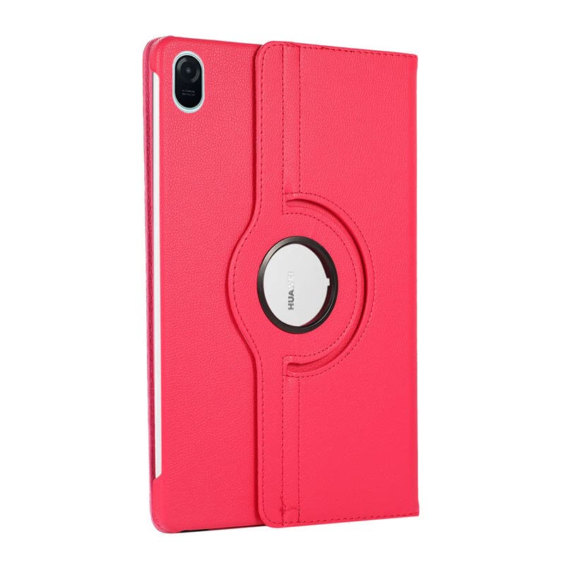 INSOLKIDON Compatible with Case for HUAWEI HONOR PAD 8 12 Inch Tablet, Full Coverage Ultra Slim leather Cover Case with folding Stand Cover Rugged with Auto Sleep/Wake (Rose red)