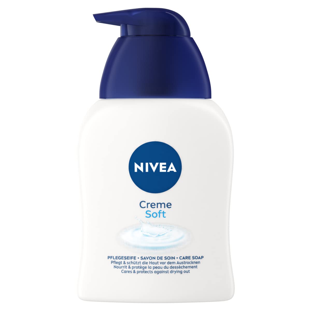 NIVEA Creme Soft Care Soap (250 ml), Mild and Creamy Liquid Soap with Almond Oil, Protective and pH Skin-neutral Soap for Noticeably Soft and Smooth Hands