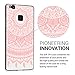 kwmobile Case Compatible with Huawei P9 Lite - Case Clear TPU Cover with Design - Indian Sun Pink/White
