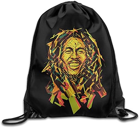 Creative Design Bob Marley Drawstring Backpack Sport Bag For Men And Women