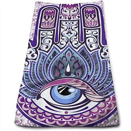 XZX2018 Tribal Fatima Hand Design Microfiber Sports Travel Towel Lightweight Absorbent for Beach Yoga Camping Outdoor, 27.5"x11.8" Hair Towel, Car Towel