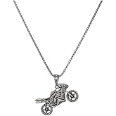Grmpt Vintage Motorcycle Pendant Necklace for Men Stainless Steel Biker Chain Punk Motorcycle Rider Fashion Jewelry