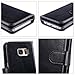 ULAK Galaxy S7 Case, Galaxy S7 Wallet Case, Magnetic Premium PU Leather Flip Folio Cover with Built-in 9 Card Slots Holders and Wrist Strap for Samsung Galaxy S7 5.1 inch, (Black) Will not Fit S7 Edge