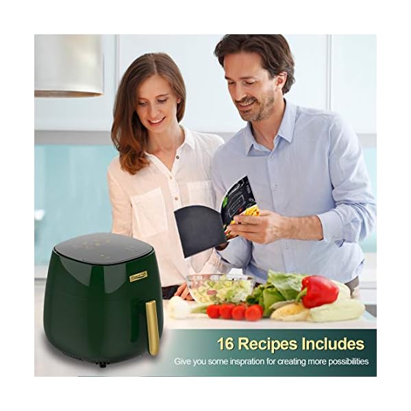Elegant-Life-45-L-Air-Fryer-Oil-Free-7-in-1-with-Recipes-Cookbook-1400W-LCD-Touchscreen-Air-Oven-Cooker-Oil-Free-Hot-Cooker-BPAPFOA-Free Elegant Life 4.5 L Air Fryer Oil Free 7 in 1 with Recipes Cookbook, 1400W LCD Touchscreen Air Oven Cooker, Oil Free Hot Cooker, BPA&PFOA Free