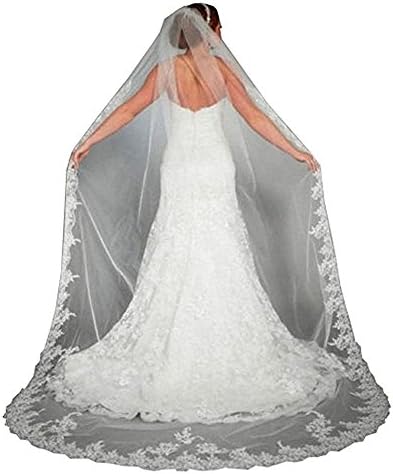 CUNOVA Lace Long Bridal Wedding Veil
