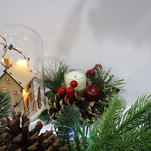 image for Athoinsu Christmas Candlestick Tealight Candle Holder Decorated with S