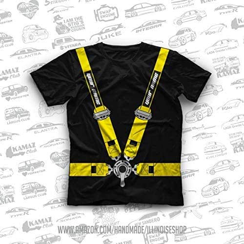 Tshirt with racing seat belts and your lettering Tuning