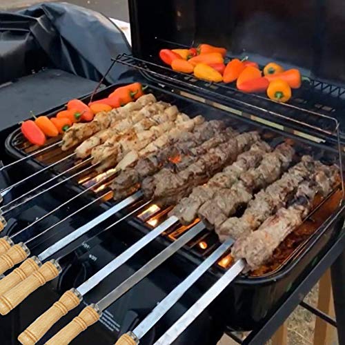 Acroyan 12 Pack Kebab Skewers 16.5 Inch Grill Skewers Stainless Steel