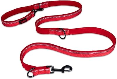 Halti Double Ended Lead For Dogs Large Red 2m Neoprene Padded Reflective