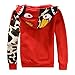 CLJJ7 Men's Shark Printed Hooded Sweatshirt (Large, Red)