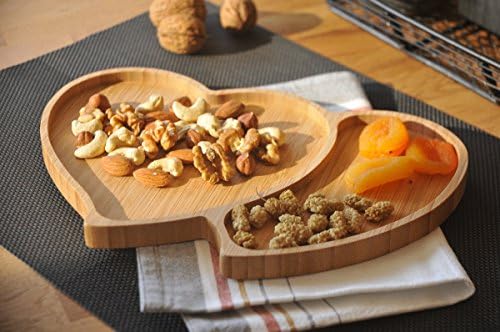 Bambum Amor Amor – Nuts, Appetizer, Snack and Breakfast Bamboo Plate - Twin Heart Tray