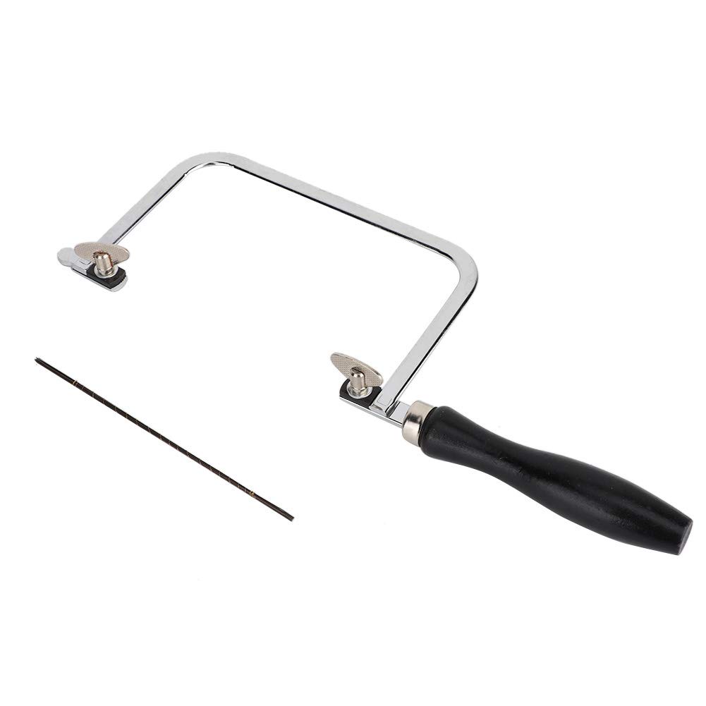 Portable Saw Bow, Jewelry Saw Frame Cutting Blades Wire Carved Black U-Shaped Handle Glass Wood Cutting Tool for Jewelry Processing