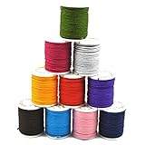 10 Rolls Chinese Knotting Cord Nylon Shamballa Macrame Thread 1mm
