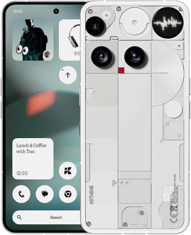 Phone (3) – Handy mit 50 MP Triple-Kamera, 24h Silizium-Kohlenstoff Akku, 6,67" 120Hz AMOLED Display, Glyph Matrix, 16GB + 512GB – Weiß
