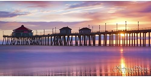 "Dreamy Pier" by TravLin Photography - Huntington Beach Pier Panorama Photo - Multiple Sizes (5x10, 8x16, 10x20, 12x24, 16x32)