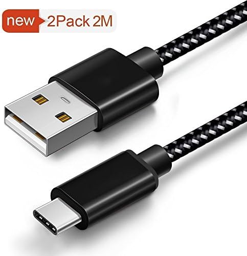 Yinmio USB Type C Cable, USB A to USB C , Nylon Braided Fast Charging Sync Cable, Black